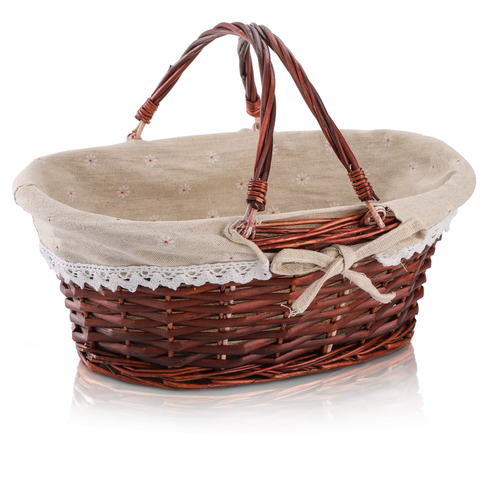 Amazon.com: Dicunoy Wicker Basket with Handle, Picnic Baskets with